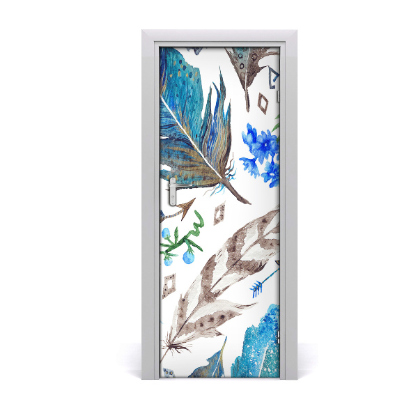 Stickers porte interieur Les plumes et les fleurs