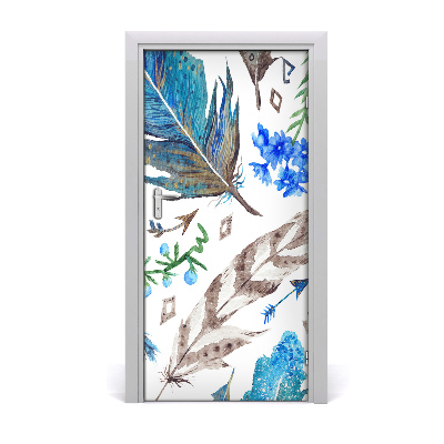 Stickers porte interieur Les plumes et les fleurs