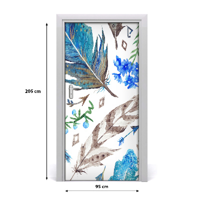 Stickers porte interieur Les plumes et les fleurs