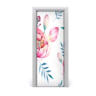 Autocollant de porte Pivoines