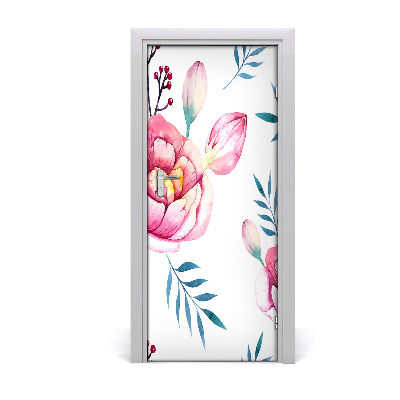 Autocollant de porte Pivoines