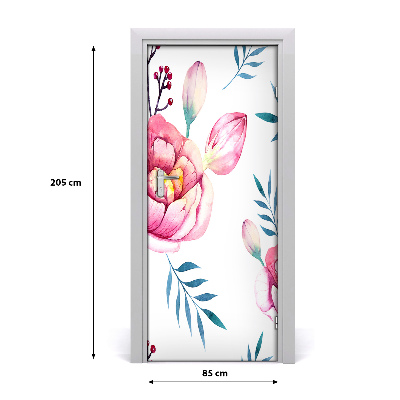 Autocollant de porte Pivoines