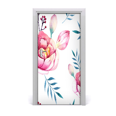 Autocollant de porte Pivoines