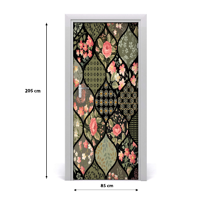 Autocollant de porte Fleuri motif