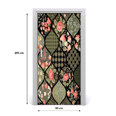 Autocollant de porte Fleuri motif