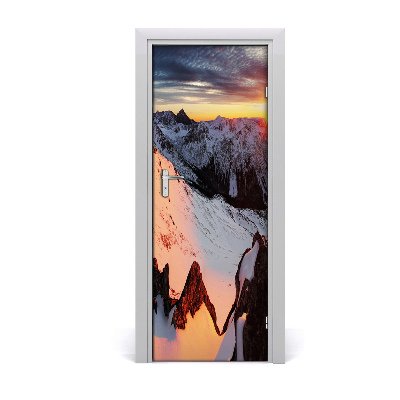 Stickers porte interieur Paysages montagnes en hiver