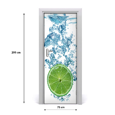 Autocollant de porte Lime sous l'eau