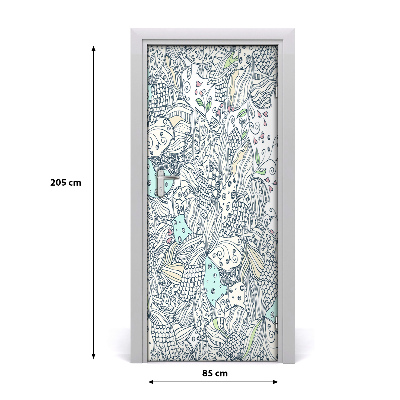 Autocollant de porte Fleuri motif