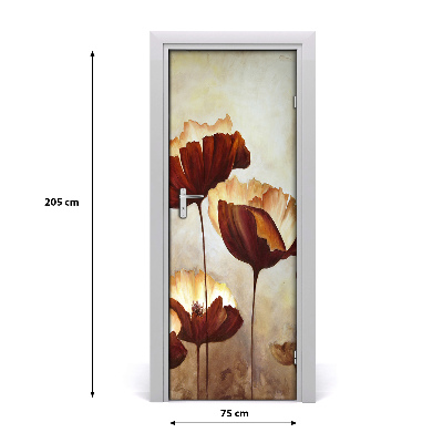 Sticker de porte Coquelicots fleurs sauvages