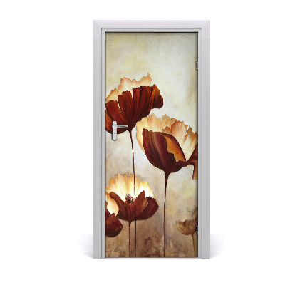 Sticker de porte Coquelicots fleurs sauvages