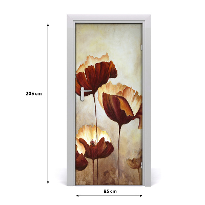 Sticker de porte Coquelicots fleurs sauvages