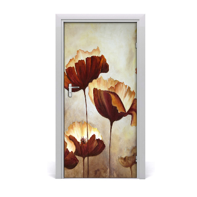 Sticker de porte Coquelicots fleurs sauvages