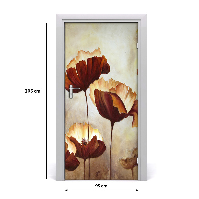 Sticker de porte Coquelicots fleurs sauvages