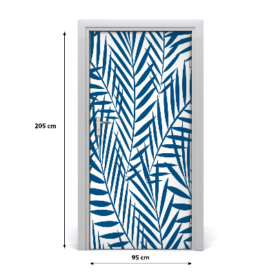 Autocollant de porte Feuilles tropicales