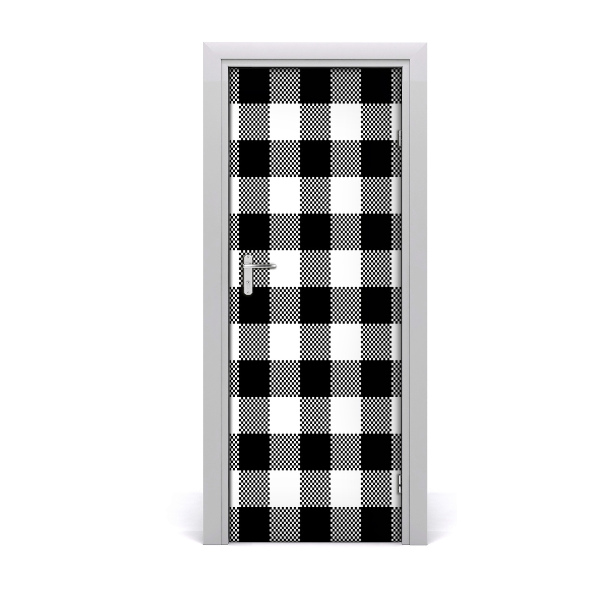 Stickers porte interieur Treillis noir et blanc