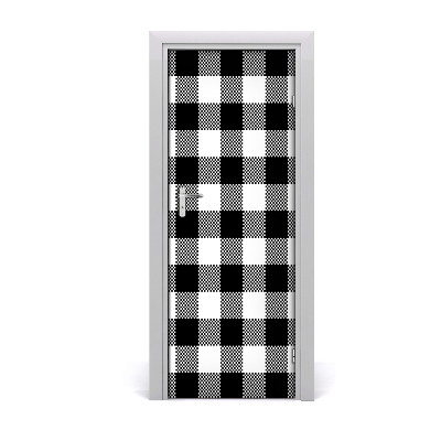 Stickers porte interieur Treillis noir et blanc