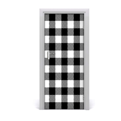 Stickers porte interieur Treillis noir et blanc