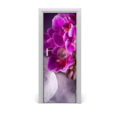 Sticker de porte Orchidée rose