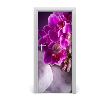 Sticker de porte Orchidée rose