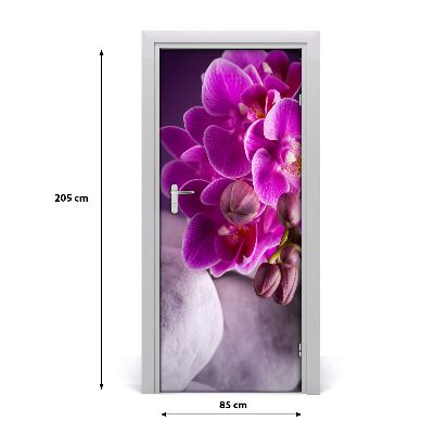 Sticker de porte Orchidée rose