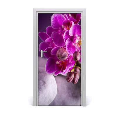 Sticker de porte Orchidée rose