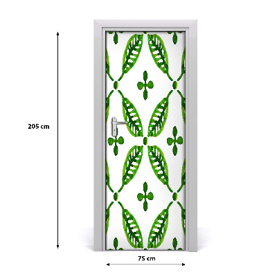 Autocollant de porte Feuilles vertes