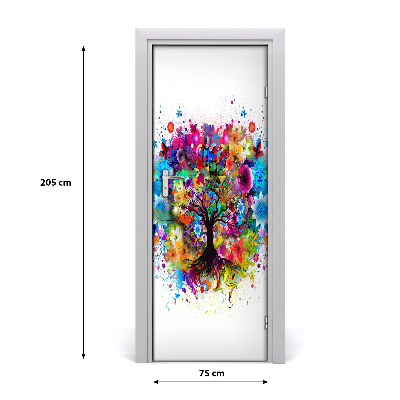 Sticker porte Arbre abstrait