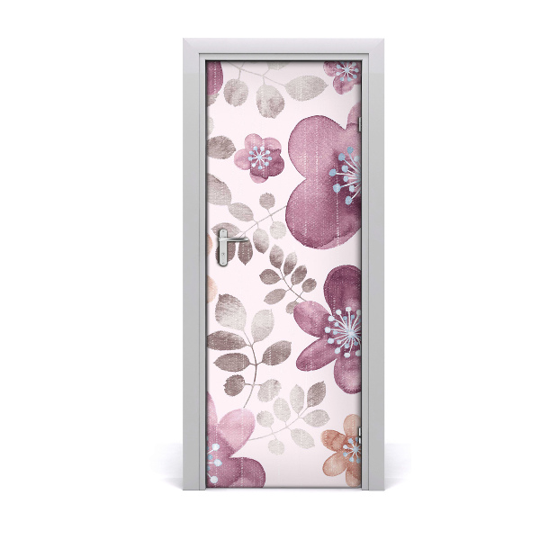 Autocollant de porte Fleuri motif