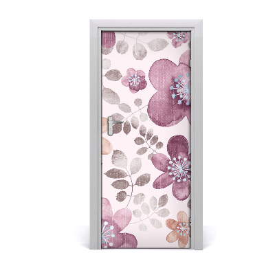 Autocollant de porte Fleuri motif