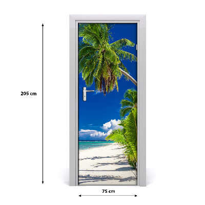 Stickers porte interieur Plage tropicale