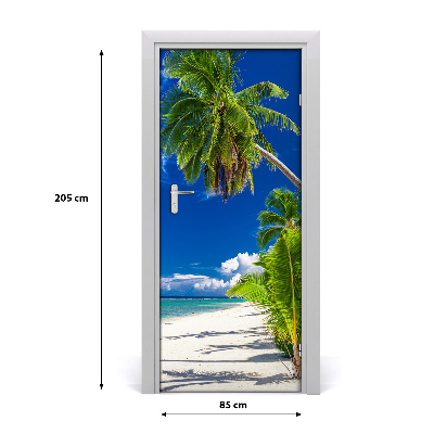 Stickers porte interieur Plage tropicale