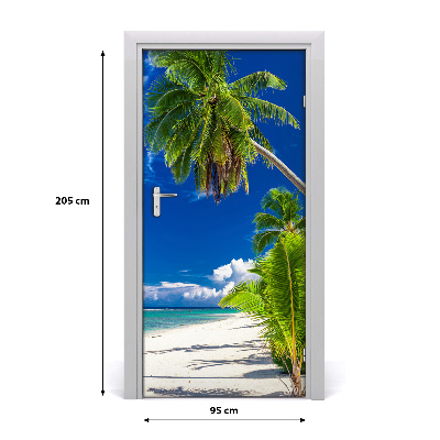 Stickers porte interieur Plage tropicale