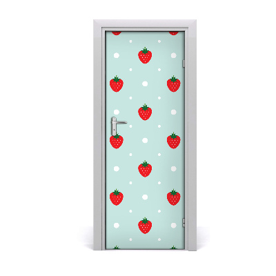 Autocollant de porte Des fraises