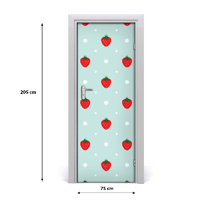 Autocollant de porte Des fraises