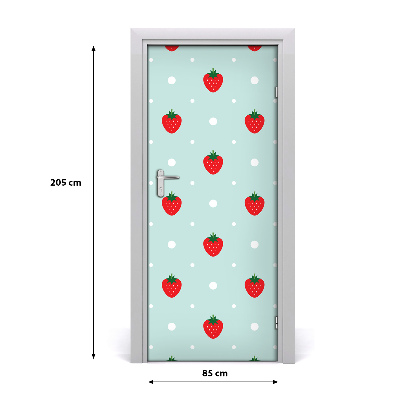 Autocollant de porte Des fraises