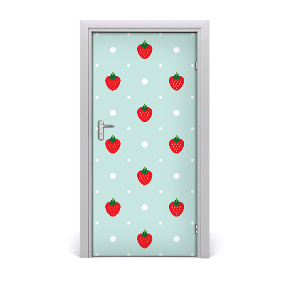 Autocollant de porte Des fraises