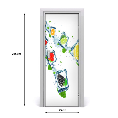 Autocollant de porte Fruits et glace