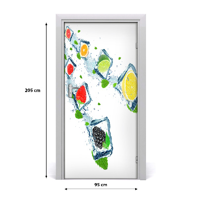 Autocollant de porte Fruits et glace