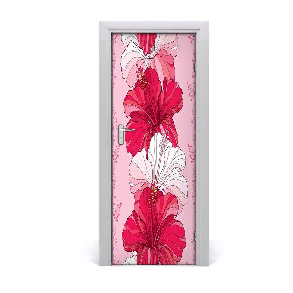 Autocollant de porte Hibiscus