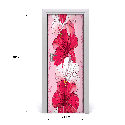 Autocollant de porte Hibiscus