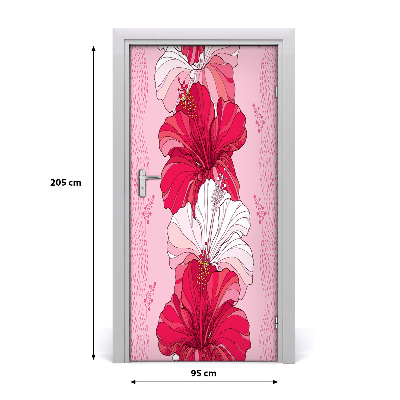 Autocollant de porte Hibiscus