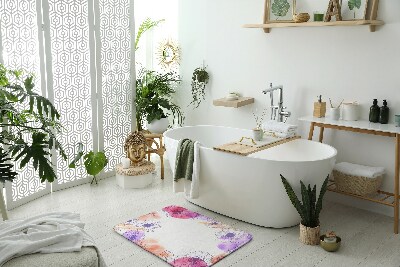 Tapis de salle de bain Tapis de salle de bain Fleurs aquarelles