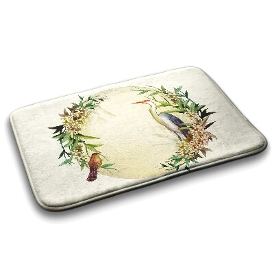 Tapis de bain Tapis de bain Composition fleurs oiseaux