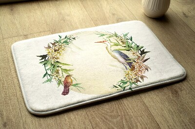 Tapis de bain Tapis de bain Composition fleurs oiseaux