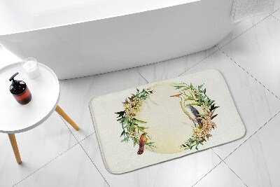 Tapis de bain Tapis de bain Composition fleurs oiseaux