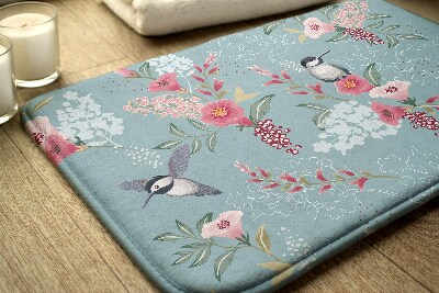 Tapis de bain Tapis de bain Fleurs oiseaux