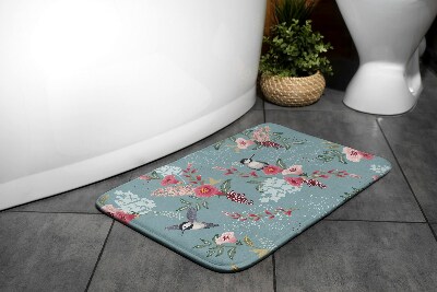 Tapis de bain Tapis de bain Fleurs oiseaux