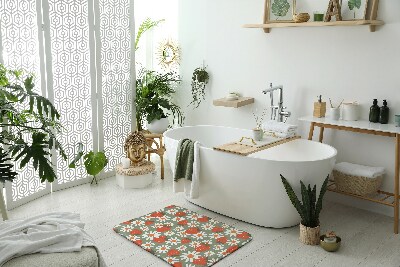 Tapis salle de bain Tapis salle de bain Fleurs de fraises