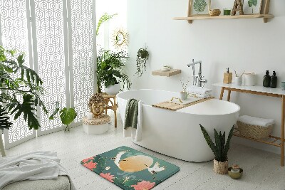 Tapis de salle de bain Tapis de salle de bain Oiseaux fleurs
