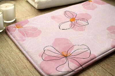 Tapis de bain Tapis de bain Fleurs roses